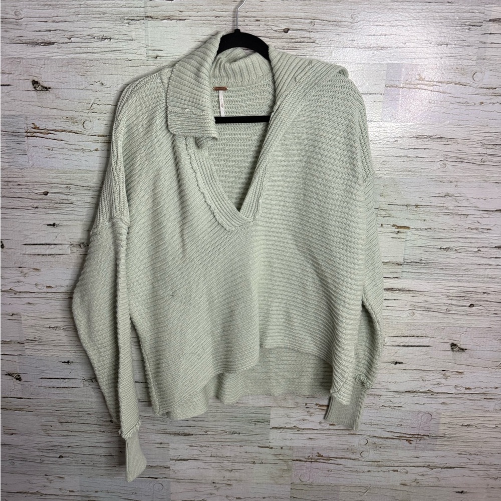 Free People Marlie knit sweater v neck slouchy oversized fit size large